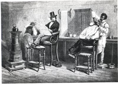 里士满理发店，1861年 作者 美国学校