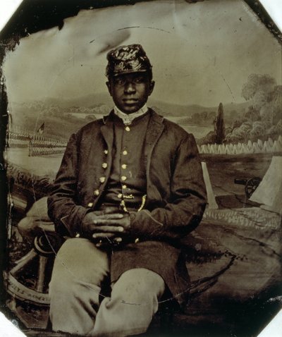 第54届马萨诸塞州步兵亚伯拉罕·F·布朗，c.1863（tintype） 作者 美国学校