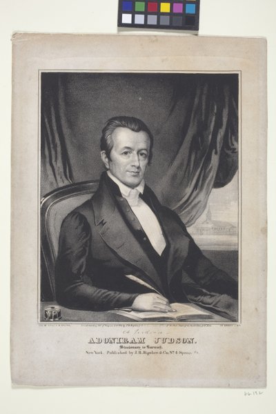 Adoniram Judson，缅甸传教士（石版画） 作者 美国学校