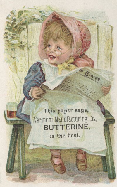 佛蒙特州制造公司Butterine，1880年的广告 作者 美国学校