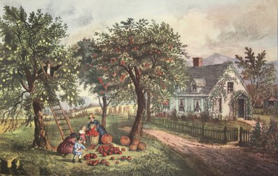 美国家园 - 秋天，酒吧。 1869年，Currier＆Ives 作者 美国学校