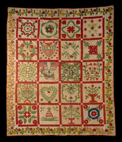 Applique Album Quilt，L＆M，1860（棉） 作者 美国学校