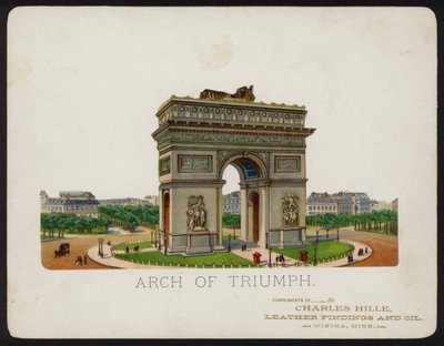 Arc de Triomphe, Paris, France (chromolitho) 作者 美国学校