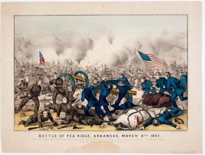 阿肯色州豌豆岭战役，1862年3月8日，酒吧。作者：Currier＆Ives，1862年 作者 美国学校
