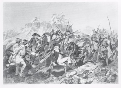萨拉托加战役 - 阿诺德将军在1777年10月17日袭击黑森堡堡垒时受伤 作者 美国学校