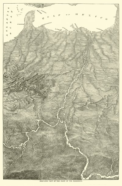 1862年密西西比河流域的鸟瞰图 作者 美国学校