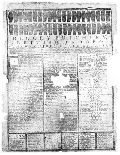 英国军队的血腥屠杀，Salem 1775（打印） 作者 美国学校