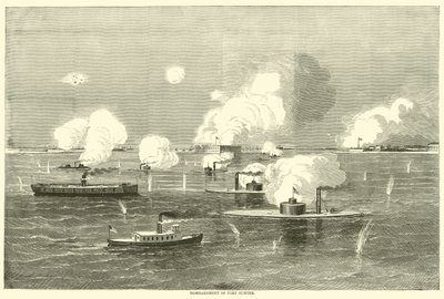 萨姆特堡的轰炸，1863年4月 作者 美国学校