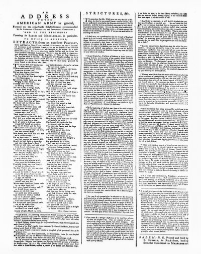 宽恕与美国军队的地址，塞勒姆，1775年（打印） 作者 美国学校