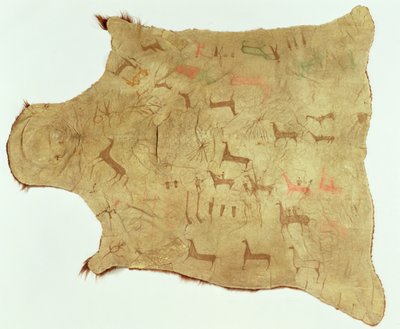水牛袍，约 1850-75（水牛皮和印花布） 作者 美国学校