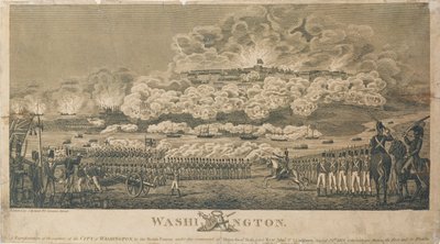 1814年8月24日英国人焚烧华盛顿，由I. Ryland出版 作者 美国学校