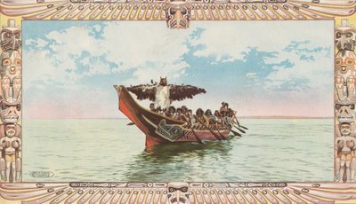 爱德华-S-柯蒂斯的独木舟与Kwakiutl新娘派对 作者 美国学校