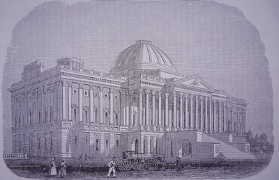 美国华盛顿特区国会大厦，约 1848 年（雕刻） 作者 美国学校