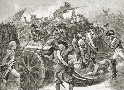从1885年由AS Barnes und Co.出版的“美国简史”于1781年在约克镇捕获一个堡垒 作者 American School