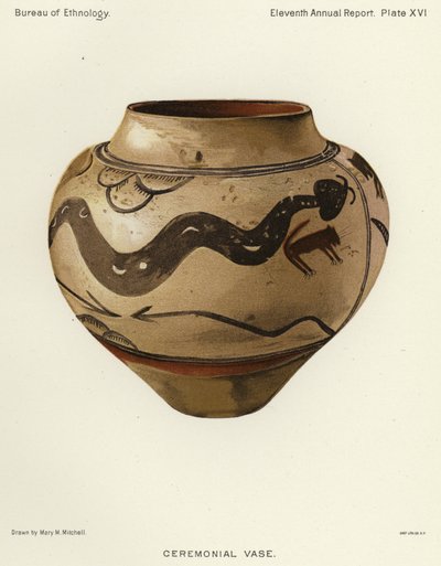 礼仪花瓶（彩色石版画） 作者 美国学校