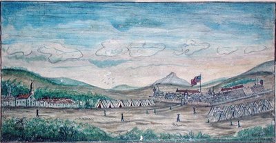 墨西哥佩罗特的城市和城堡（纸上水彩画） 作者 美国学校