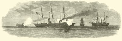 1863年1月，同盟公羊在查尔斯顿附近与封锁舰队交战 作者 美国学校