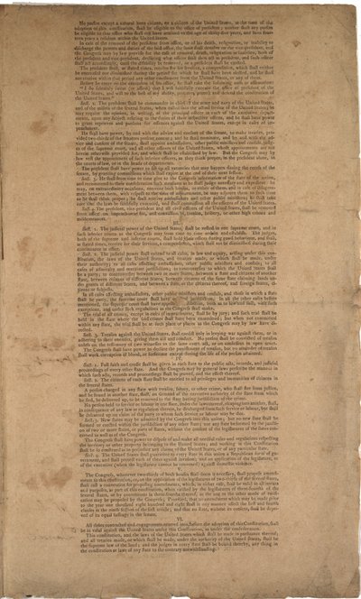 宪法，第一次印刷，由Dunlap＆Claypoole印刷，1787年9月17日至19日（另见GLC 695933，GLC 695934和GLC 695936） 作者 美国学校