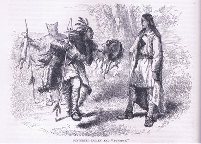 皈依的印第安人 "Powows "1695年，插图来自Cassell的《美国历史》，由Petter & Galpin出版，约1890年（平板）。 作者 美国学校