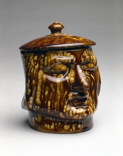 盖罐c。 1850（陶器） 作者 美国学校