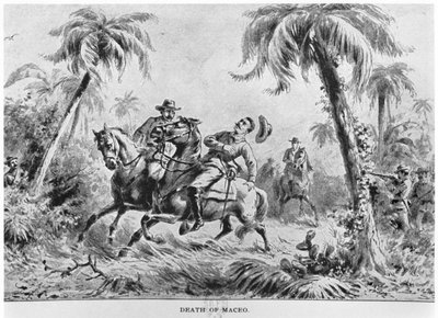 安东尼奥·马塞奥之死（1845-96），穆拉·霍尔斯特德的古巴故事插图，1898年出版 作者 American School