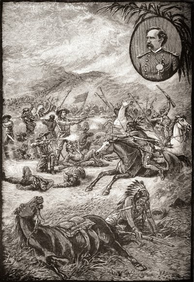 1876年6月25日乔治·阿姆斯特朗卡斯特将军和小大角战役中第7骑兵的士兵之死 作者 美国学校