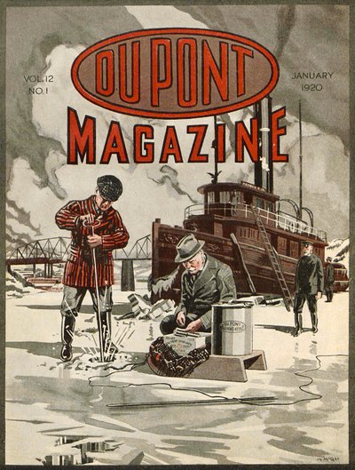 DuPont Dynamite，杜邦杂志的封面，1920年1月 作者 美国学校