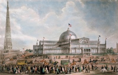纽约水晶宫的外观，1853年 作者 美国学校