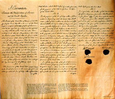 1803年4月30日美国对路易斯安那州购买路易斯安那的公约传真 作者 美国学校