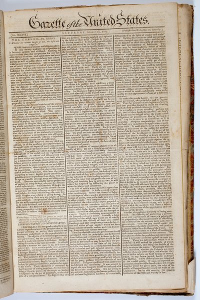 1789年4月15日美国公报的头版 作者 美国学校