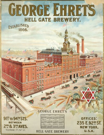 George Ehrets Hell Gate Brewery，成立于1866年 作者 美国学校