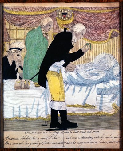 乔治华盛顿最后一次疾病，由Craik和Brown医生参加，1799年 作者 美国学校