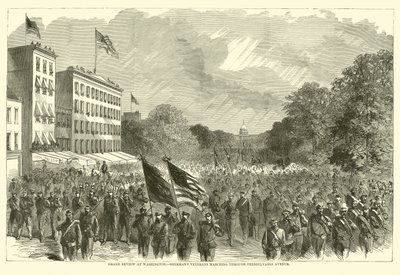 1865年5月在华盛顿举行的盛大评论，谢尔曼老兵在宾夕法尼亚大道游行 作者 美国学校
