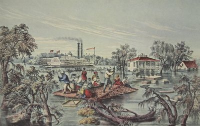 高水位在密西西比州，酒吧。 1868年，Currier＆Ives 作者 美国学校