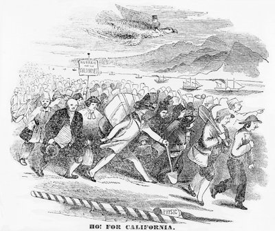 嗬！加利福尼亚州，插图来自纽约地图集，1849年1月14日 作者 美国学校