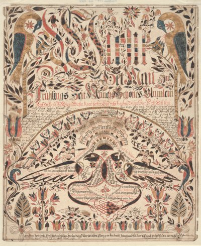 人们如何在春天喜欢（钢笔和墨水在纸上） 作者 American School
