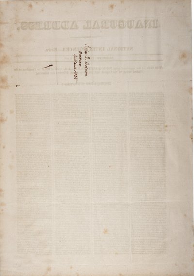 1825年3月4日John Quincy Adams的就职演说（另见GLC 696059） 作者 美国学校