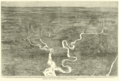 弗吉尼亚战役的等距视图，向西看，1864年6月 作者 American School