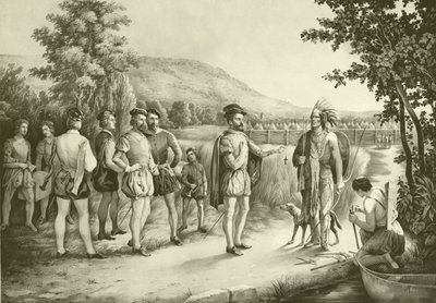 雅克·卡蒂埃（Jacques Cartier）于1535年首次采访了位于蒙特利尔（Hochelaga）的印第安人 作者 美国学校