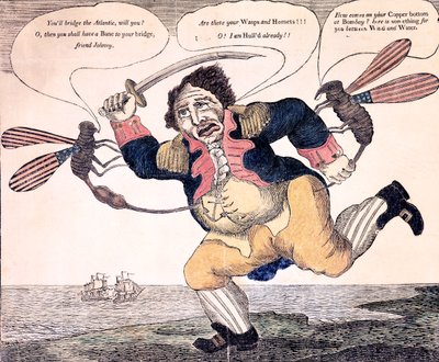 1813年，约翰·布尔在黄蜂和大黄蜂的痛苦中受伤 作者 美国学校