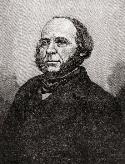 约翰·埃里克森 (John Ericsson)，摘自《我们国家的历史》，1905 年出版（平版印刷） 作者 美国学校
