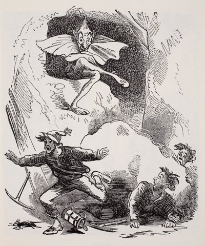 Kobolds，来自侏儒，仙女，精灵和其他小人物的世界指南，作者：Thomas Keightley（1789-1872）1880年出版，（BW Engraving） 作者 美国学校