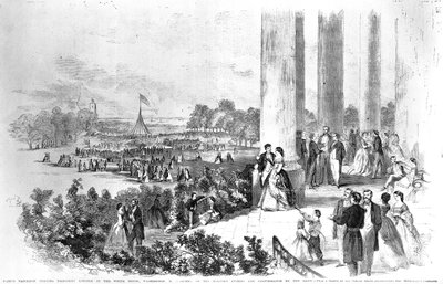 林肯白宫接待皇帝拿破仑（1808-73）来自Frank Leslies Illustrated Newspaper 1861年8月17日 作者 美国学校