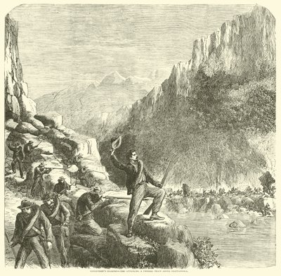 1863年10月，Longstreets神枪手攻击查塔努加上方的联邦火车 作者 美国学校