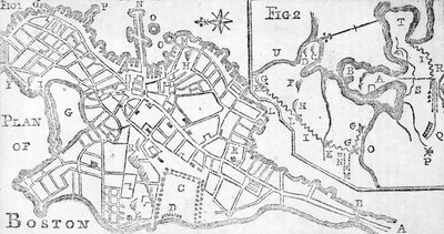 波士顿地图，印在Bickerstaffs Albany Almanack，1776年（打印） 作者 美国学校