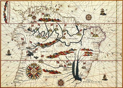 1582年的南美洲地图 作者 美国学校