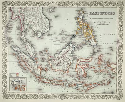 东印度群岛地图（彩色雕刻） 作者 美国学校