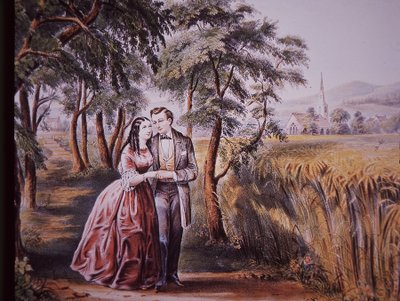 19 世纪初的求婚书（彩色石版画） 作者 美国学校