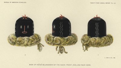 天底的黑亚面具（彩色石版画 作者 美国学校