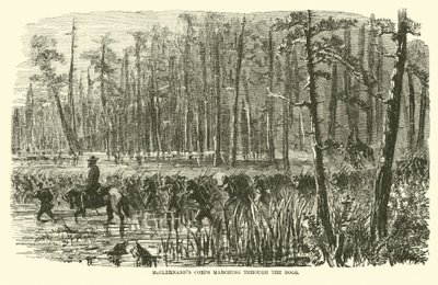 1863年3月，McClernands队在沼泽中行进 作者 美国学校